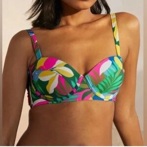 Boden Kythira Bikini Top Palm Leaf Tropical Flora 36A